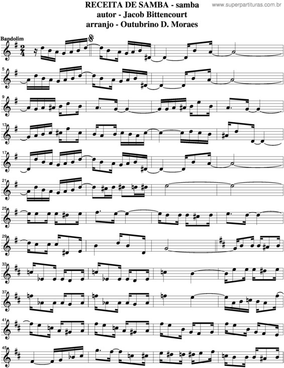 Partitura da música Receita De Samba v.2