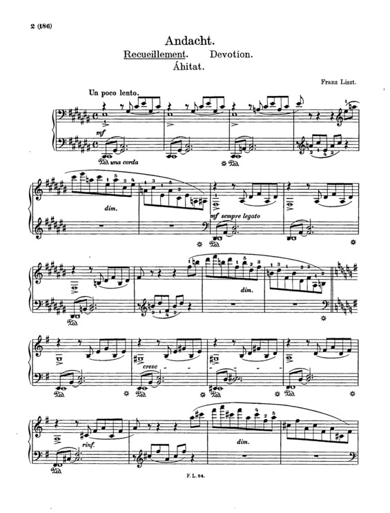 Partitura da música Receuillement S.204