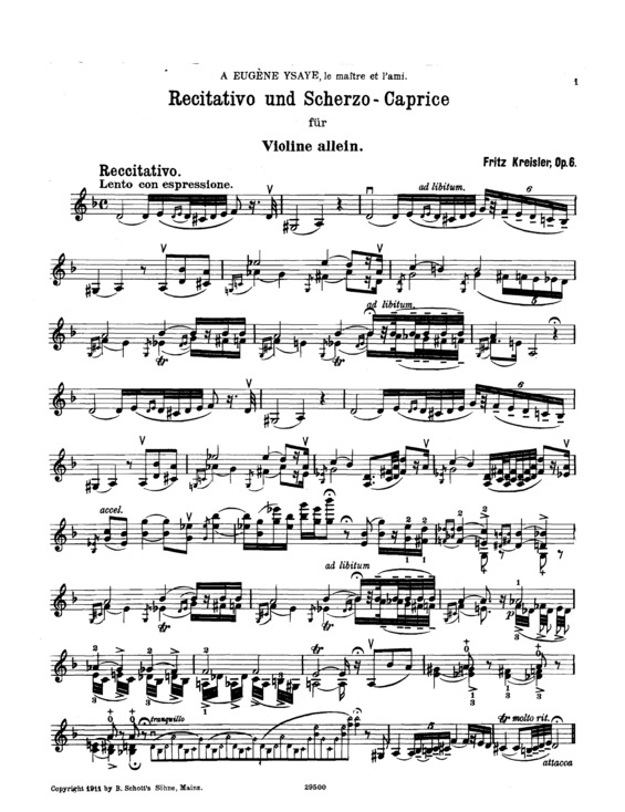 Partitura da música Recitativo Un Scherzo Caprice