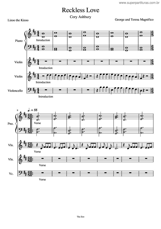 Partitura da música Reckless Love – Cory Ashbury