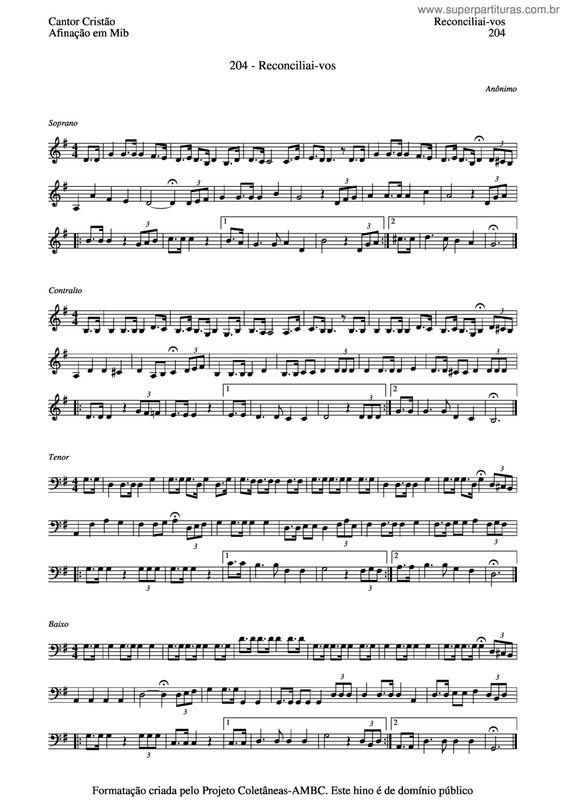 Partitura da música Reconciliai-Vos v.2