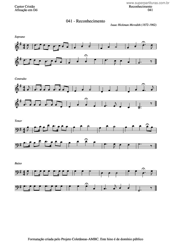 Partitura da música Reconhecimento v.3