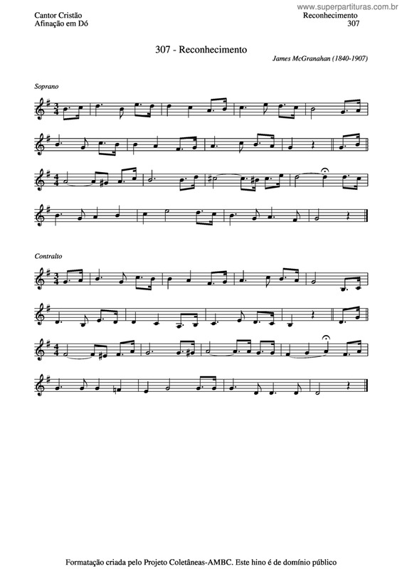 Partitura da música Reconhecimento v.4