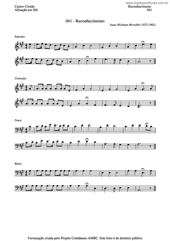 Partitura da música Reconhecimento v.5