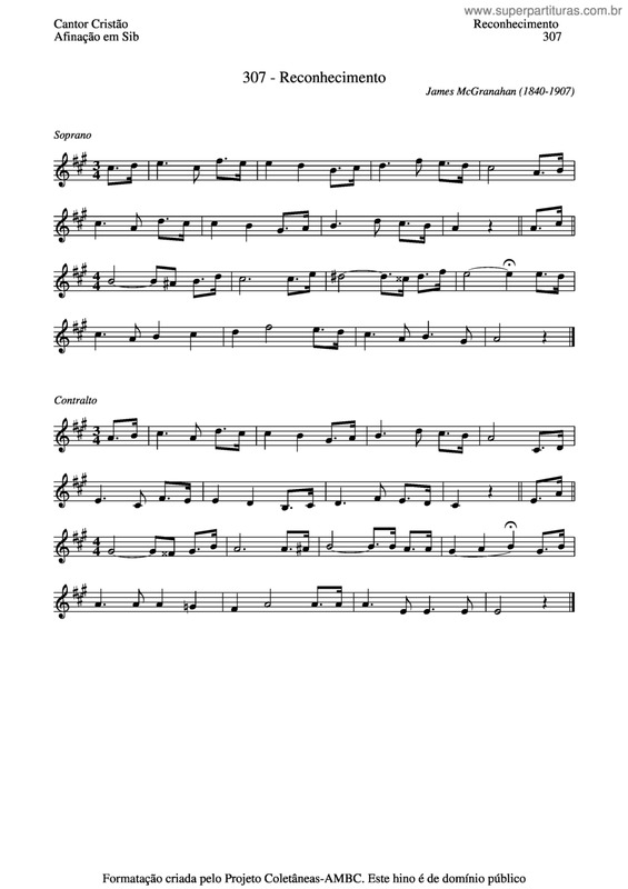 Partitura da música Reconhecimento v.6