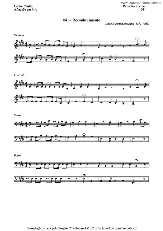 Partitura da música Reconhecimento v.7