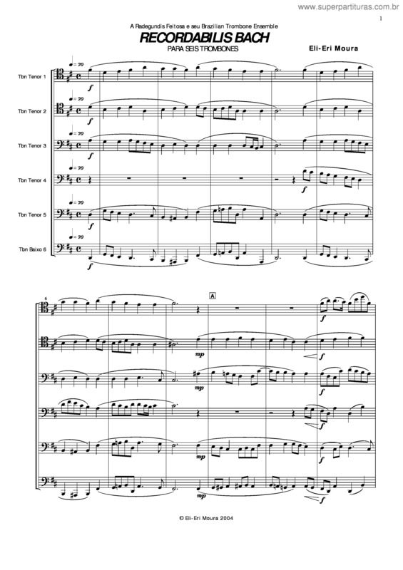 Partitura da música Recordabilis Bach