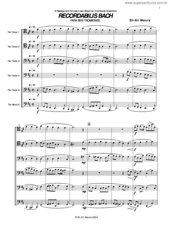 Partitura da música Recordabilis Bach