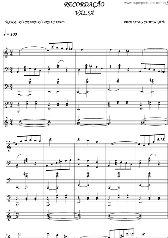 Partitura da música Recordação v.5