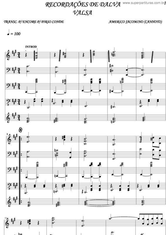 Partitura da música Recordações De Dalva v.2