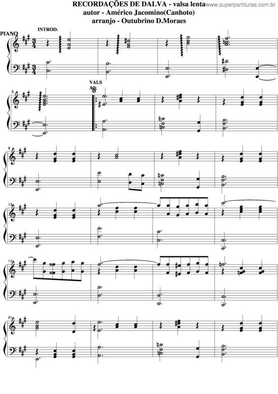 Partitura da música Recordações De Dalva v.3