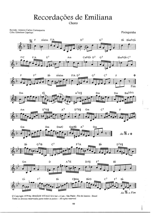 Partitura da música Recordações De Emiliana v.5