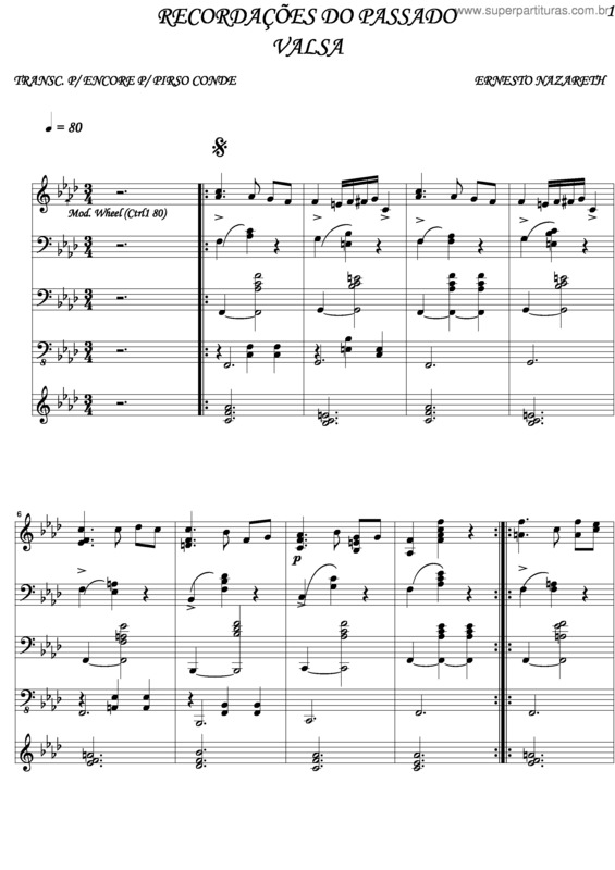 Partitura da música Recordações Do Passado v.3