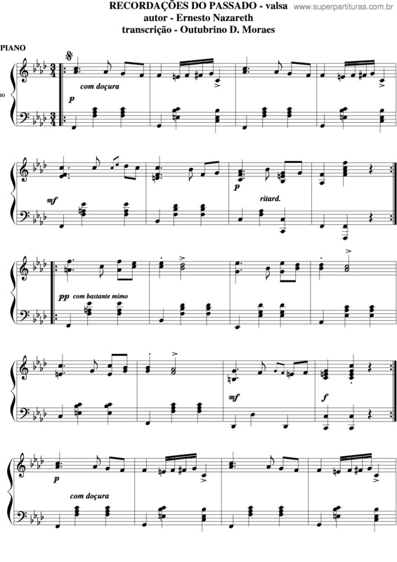 Partitura da música Recordações Do Passado v.4