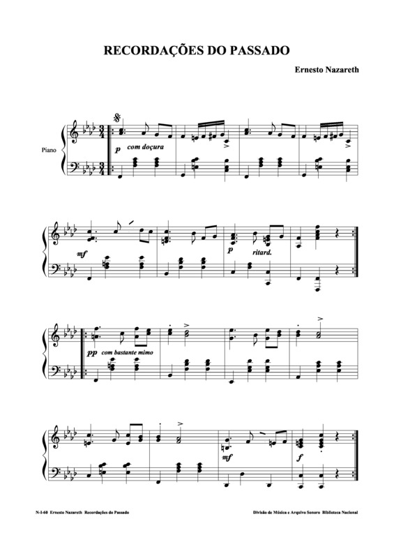 Partitura da música Recordações Do Passado v.6