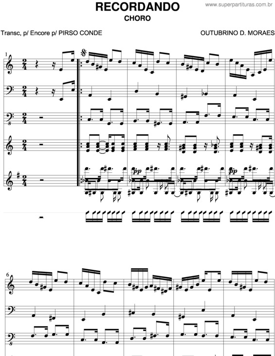 Partitura da música Recordando v.3