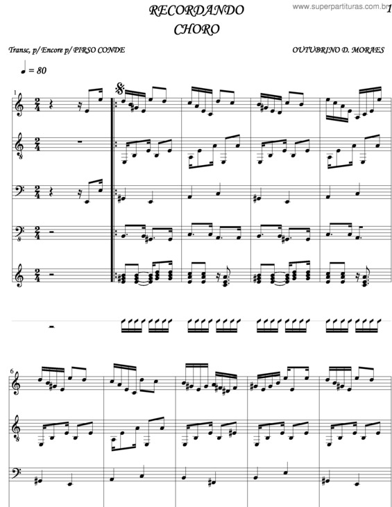 Partitura da música Recordando v.6