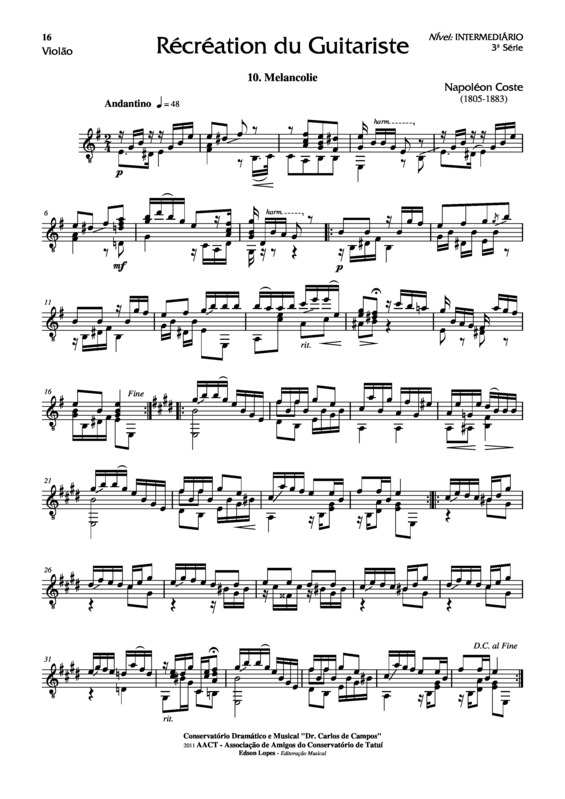 Partitura da música Recreation du Guitariste Op. 51 Nr 10