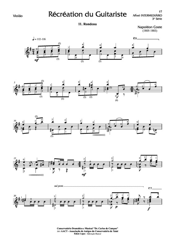 Partitura da música Recreation du Guitariste Op. 51 Nr 11