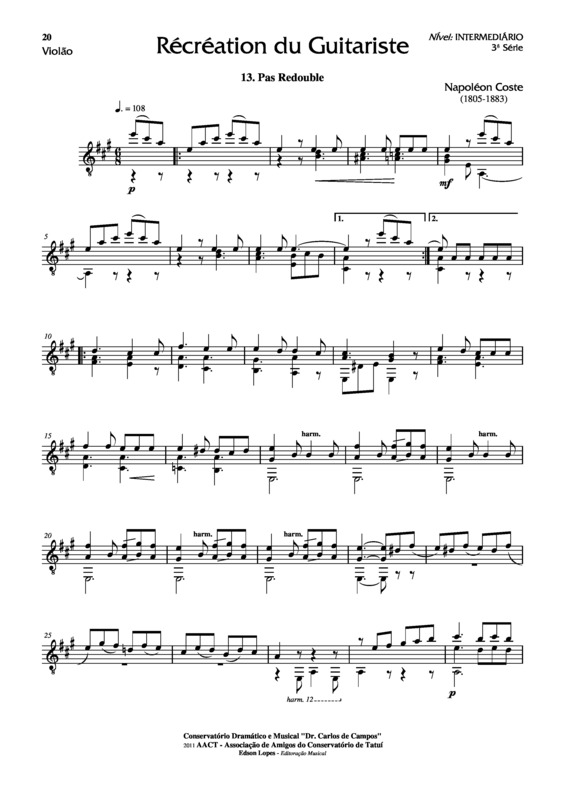 Partitura da música Recreation du Guitariste Op. 51 Nr 13