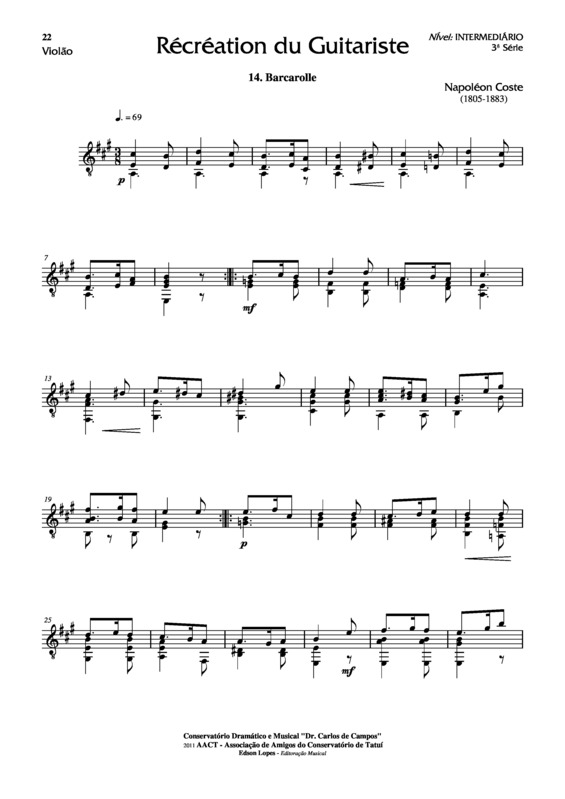 Partitura da música Recreation du Guitariste Op. 51 Nr 14