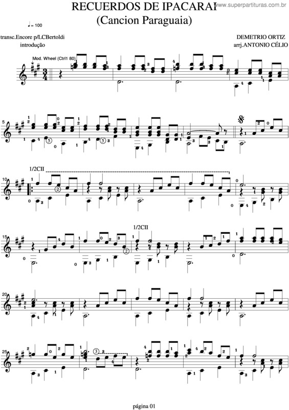 Partitura da música Recuerdos De Ipacaraí v.4