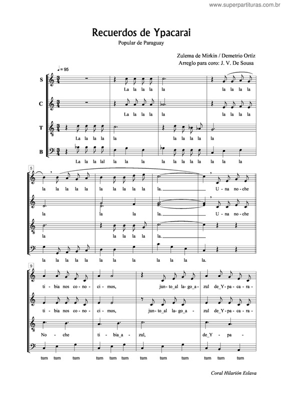 Partitura da música Recuerdos de Ypacarai v.2