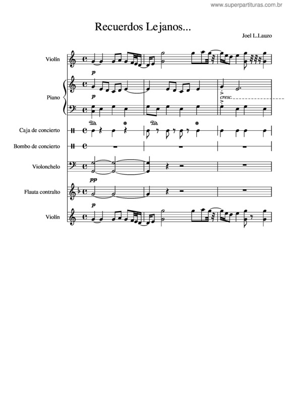 Partitura da música Recuerdos Lejanos 0.5–Sinfonia