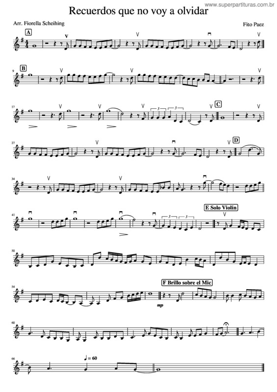 Partitura da música Recuerdos Que No Voy A Olvidar_Solo v.2