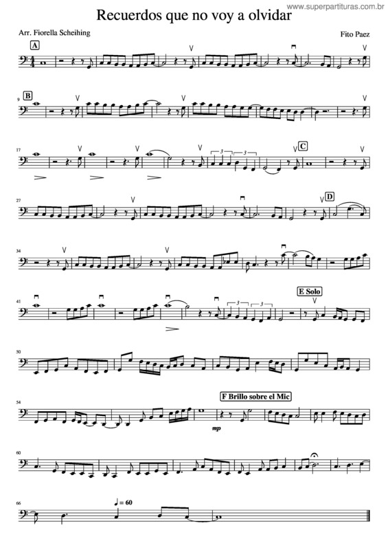 Partitura da música Recuerdos Que No Voy A Olvidar_Solo