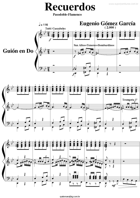 Partitura da música Recuerdos