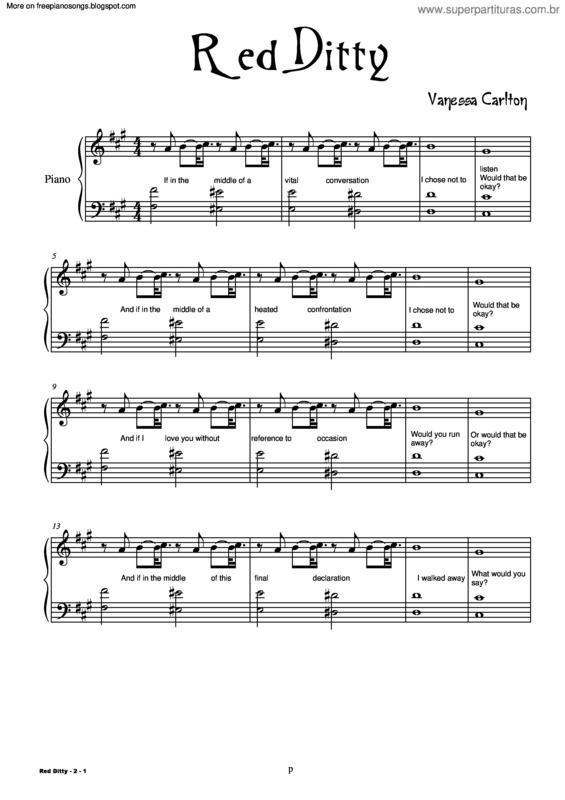 Partitura da música Red Ditty