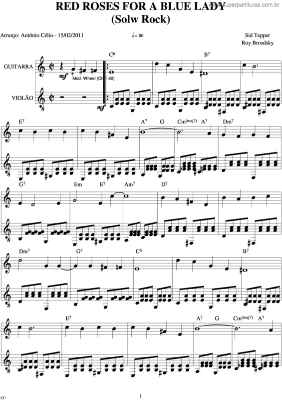 Partitura da música Red Rose For A Blue Lady