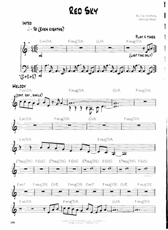 Partitura da música Red Sky