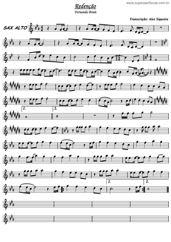 Partitura da música Redenção v.2