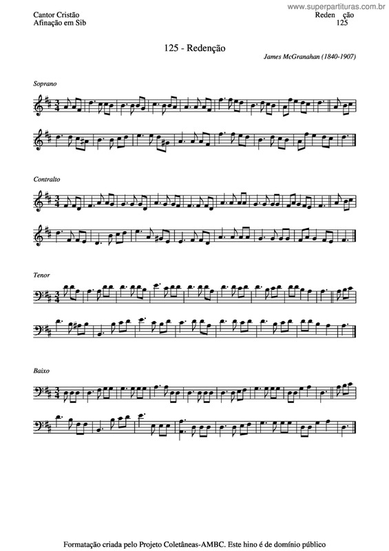 Partitura da música Redenção v.8