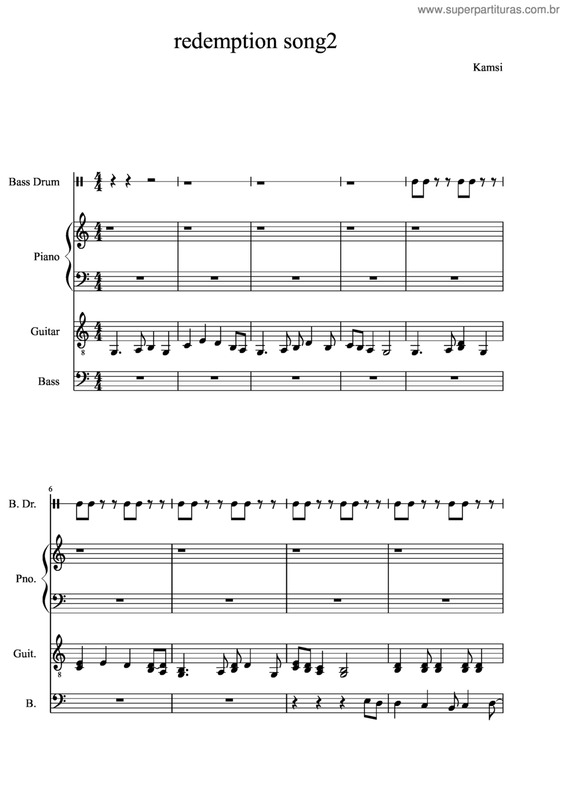 Partitura da música redenption song