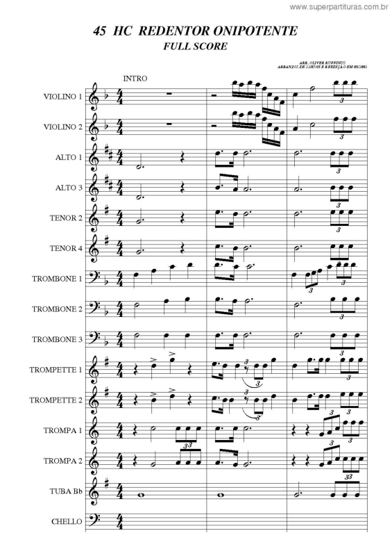 Partitura da música Redentor Onipotente - 45 HC