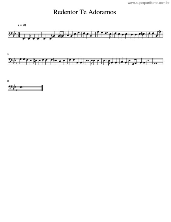 Partitura da música Redentor Te Adoramos Chelo