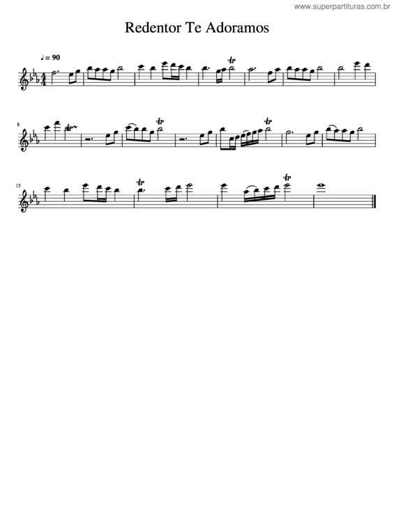 Partitura da música Redentor Te Adoramos Flauta