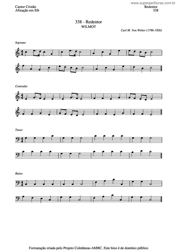 Partitura da música Redentor v.3