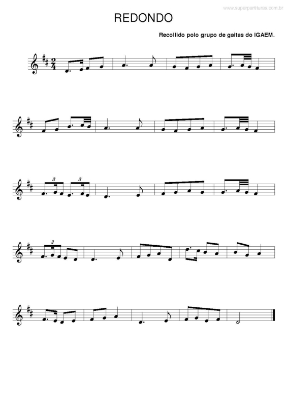 Partitura da música Redondo