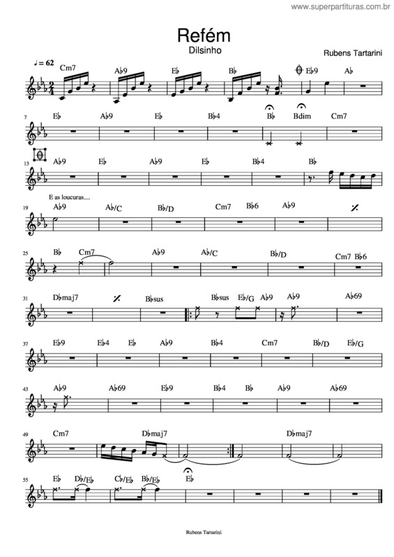 Partitura da música Refém