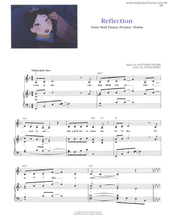 Partitura da música Reflection v.3