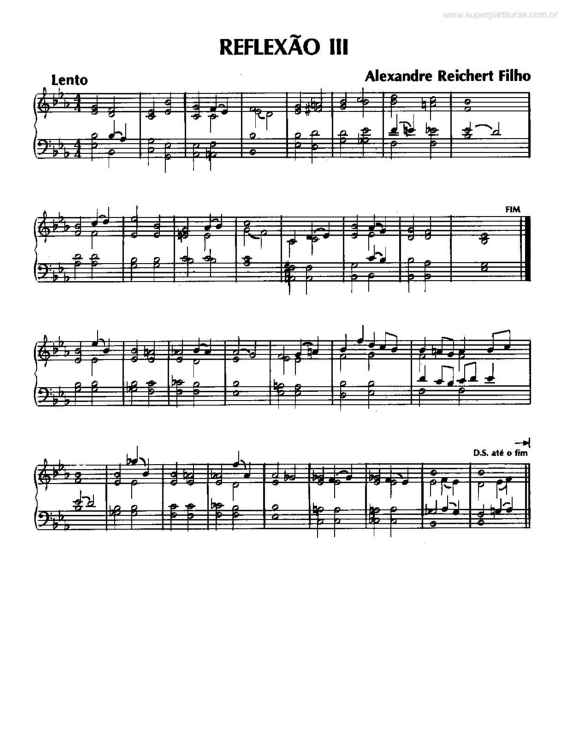 Partitura da música Reflexão 3