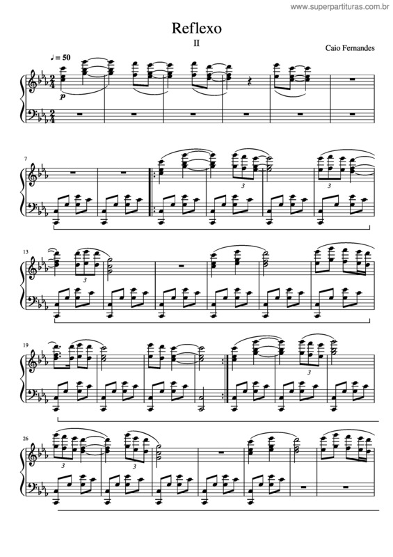 Partitura da música Reflexo Ii