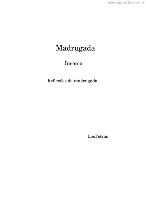Partitura da música Reflexões V – Madrugada