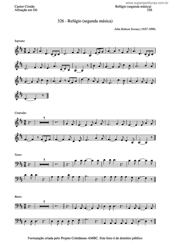 Partitura da música Refúgio (Segunda Música) v.3