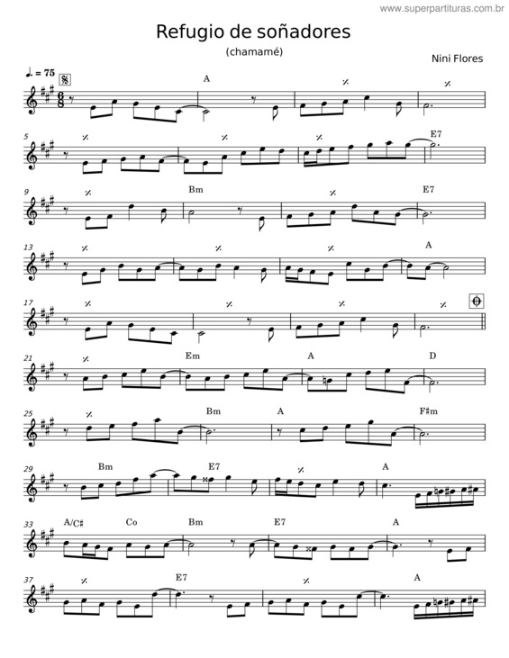Partitura da música Refugio De Soñadores