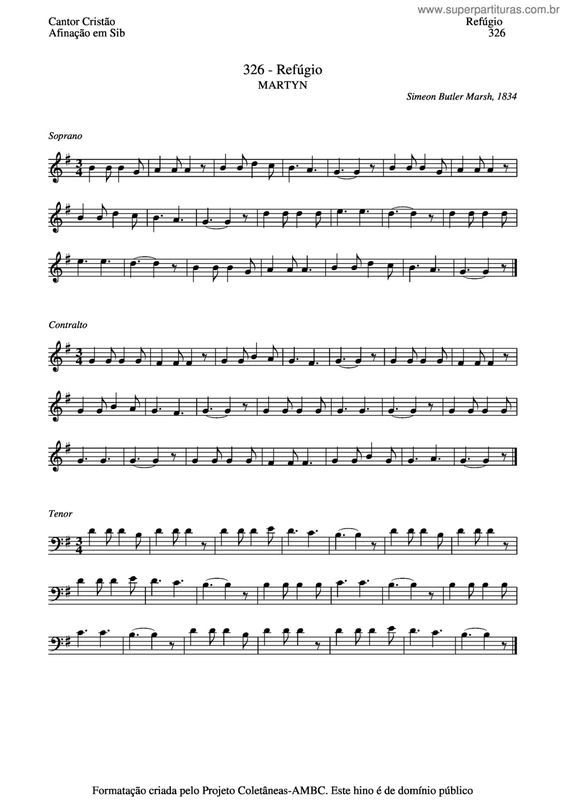 Partitura da música Refúgio v.2